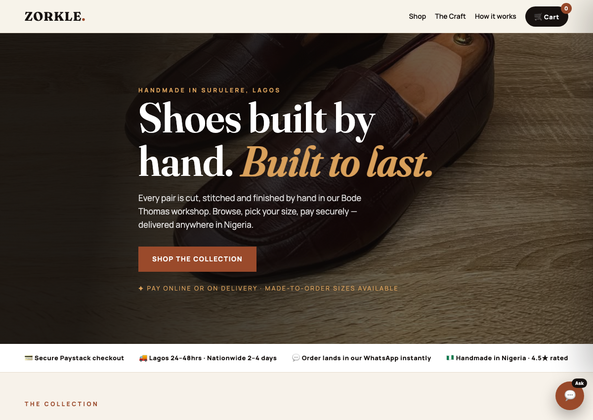 Stride shoe store website