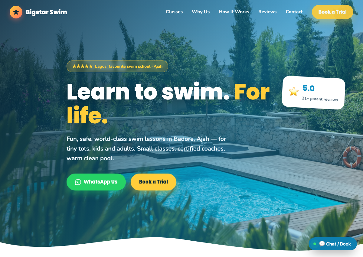 Marina swimming academy website